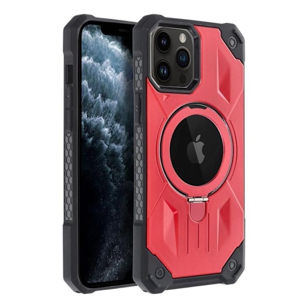 iPhone 11 Pro Max Mobilskal Magsafe Ringhållare Armor - Röd