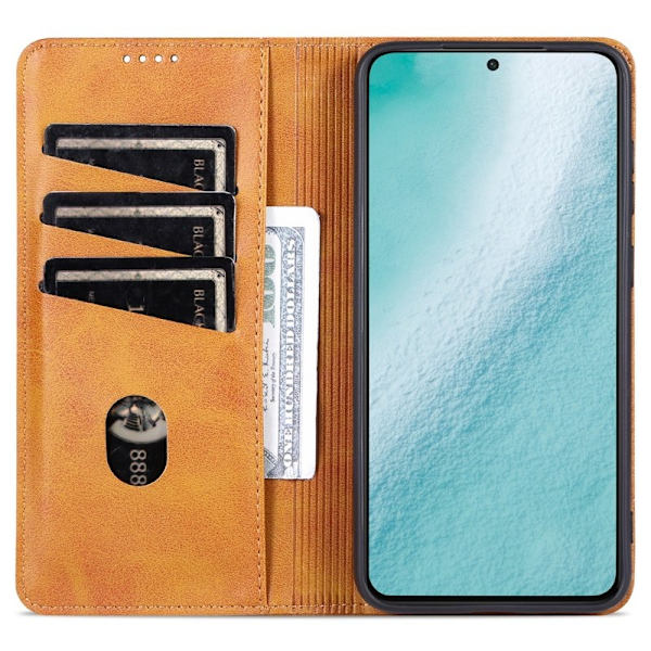 AZNS Samsung Galaxy S24+ Plånboksfodral Konstläder - Scratch-resistant - Brun