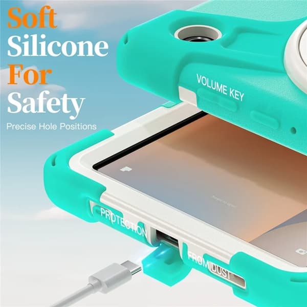Mobilskal till Galaxy Tab A11 Kickstand Silikon Axelrem Grön