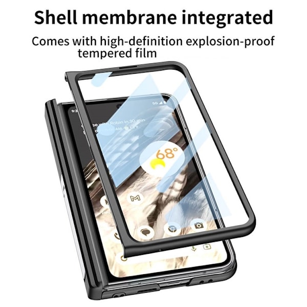 GKK Google Pixel Fold Mobilskal Kickstand PU-Läder Carbon - Svart Svart