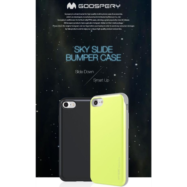 Mercury Sky Slide Slide Suojakuori Samsung Galaxy S7 Edge -puhelimelle - valkoinen White