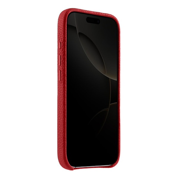MELKCO Mobilskal till iPhone 16 Pro Max Äkta Läder PC Röd
