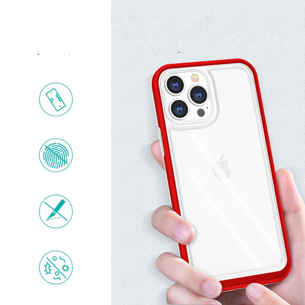 iPhone 13 Pro Max Skal Clear 3in1 - Röd Röd