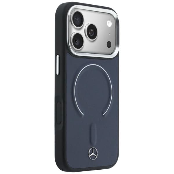 Mercedes Mobilskal För iPhone 17 Pro MagSafe Läder 3D - Marinblå