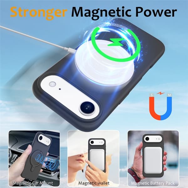 Mobilskal till iPhone Air MagSafe Kickstand PC + Silikon - Svartgrå Grå