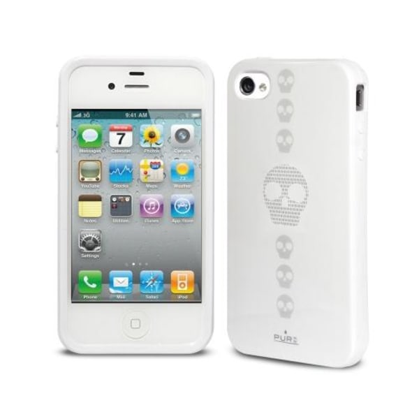Puro Skulls -kotelo Apple iPhone 4S / 4 -puhelimelle - (valkoinen) White