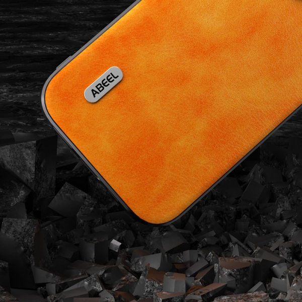 ABEEL Mobilskal till iPhone 14 Pro Max Drop-Skydd Litchi Textur Orange