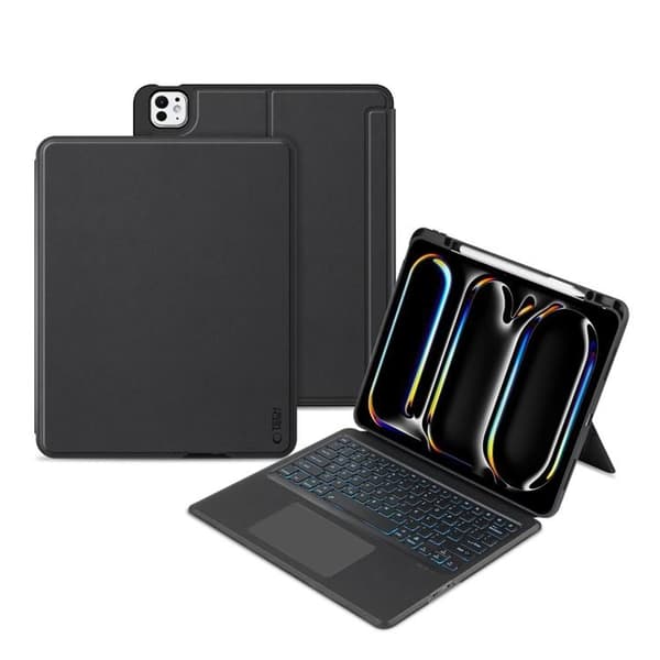 Tech-Protect iPad Pro 13 (2024) Fodral med Engelskt Tangentbord Svart