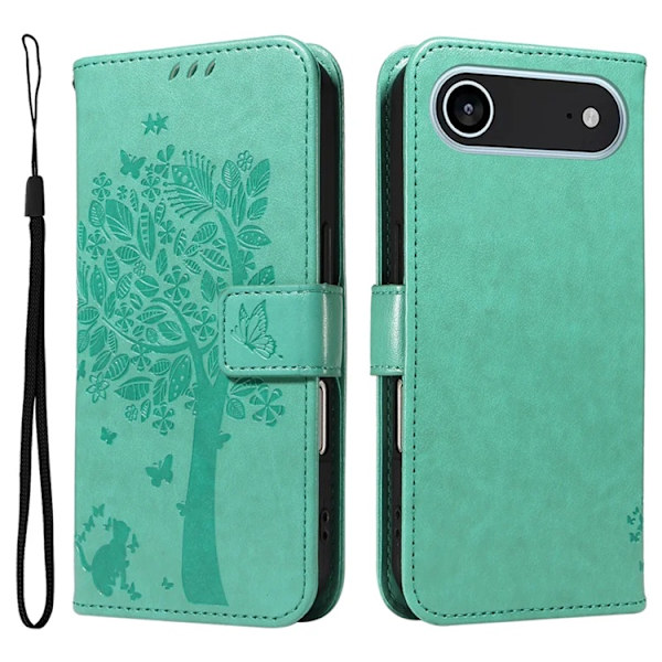 iPhone Air Konstläder Plånboksfodral Tree Pattern - Grön Grön