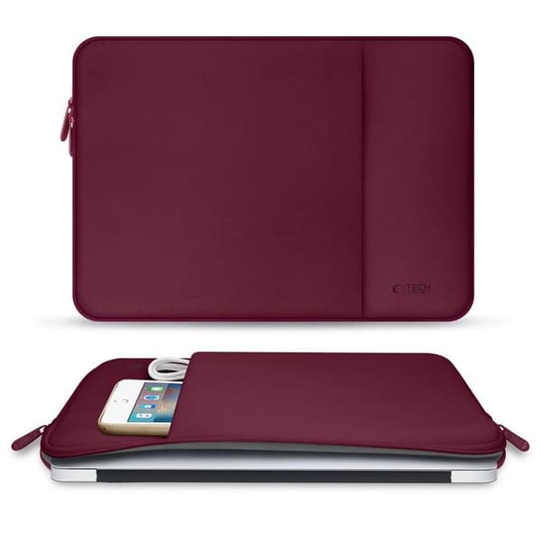 Tech-Protect Laptop Taske 14" Neopren - Mulberry Vinröd