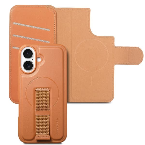 CASENEO iPhone 17 Plånboksfodral Magnetiskt RFID Blocker Konstläder - Brun