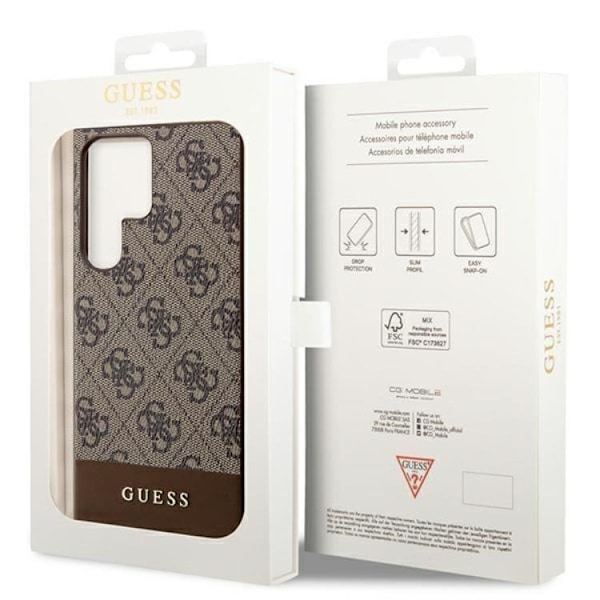 Guess Galaxy S24 Ultra Mobilskal Stripe Collection - Brun