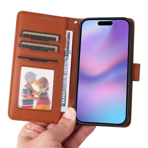 BETOPNICE iPhone 17 Plånboksfodral Magnetiskt Detachable Konstläder - Brun