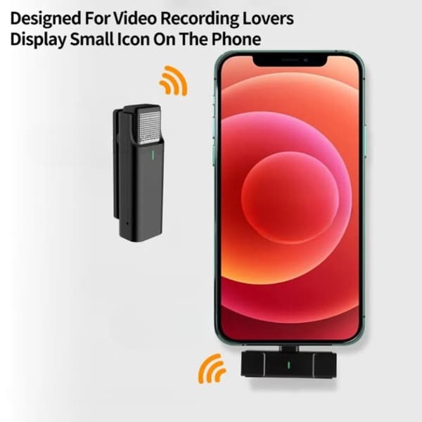 Lavalier Lightning Trådlös Mini 2.4GHz Mikrofoner - Svart Svart