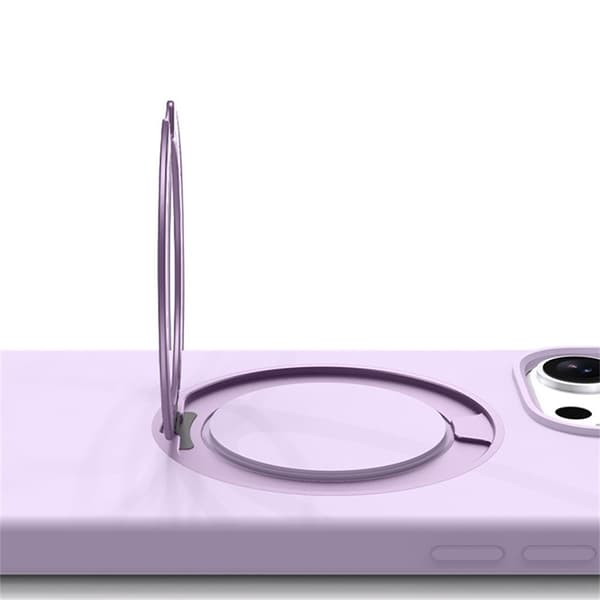 Mobilskal till iPhone 16 Pro MagSafe Silikon Roterande Kickstand - Gul Gul