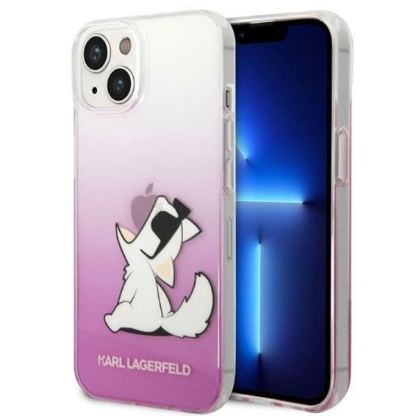 Karl Lagerfeld iPhone 14 Plus -kotelo Choupette Fun - vaaleanpunainen