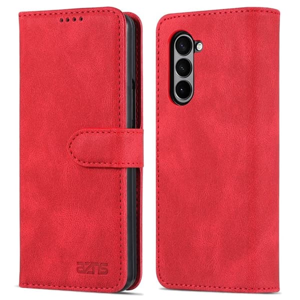AZNS Samsung Galaxy Z Fold6 5G Plånboksfodral Konstläder - Röd