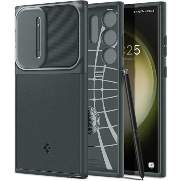 Spigen Galaxy S23 Ultra Mobiskal Optik Armor - Grön