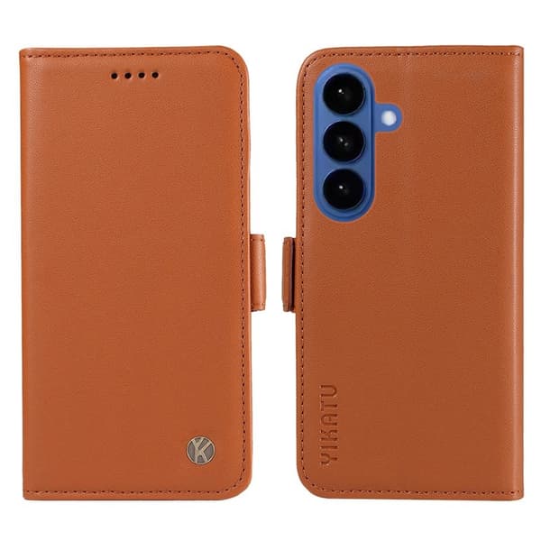 YIKATU Samsung Galaxy S26 Plus Plånboksfodral Konstläder Ställ - Brun