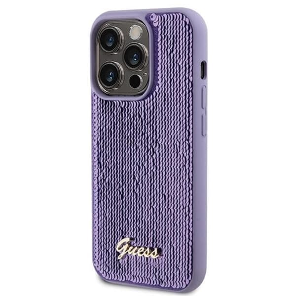 Guess iPhone 15 Pro Max Mobilskal Sequin Script Metal - Lilla Lila