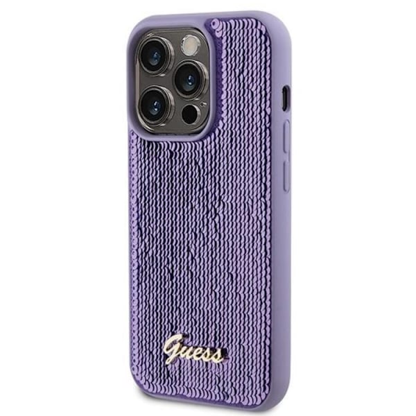 Guess Mobilskal till iPhone 15 Pro Max Sequin Script Metal - Lila Lila