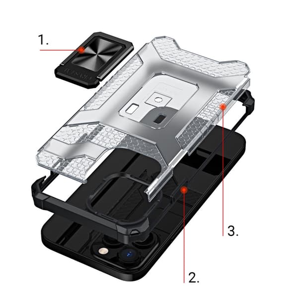 Crystal Ring Kickstand Skal iPhone 12 Pro Max - Svart Black