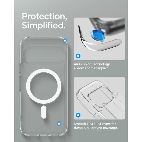 Spigen Mobilskal För Google Pixel 11 Pro Magsafe Ultra Hybrid - Clear/Vit Vit