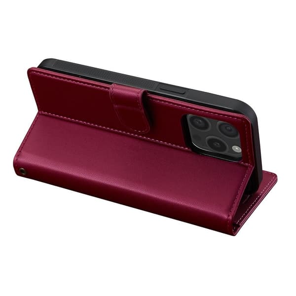 LC.IMEEKE L2 Series iPhone 14 Pro Plånboksfodral Konstläder - Röd