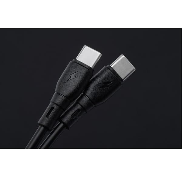 Blå stjerne USB-C - USB-C 3A 60W Kabel 1m ECO PJ73-13-3 - Sort Svart