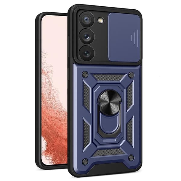 Galaxy S23 Plus Mobilcover Hybrid Armor Camshield - Blå Blå