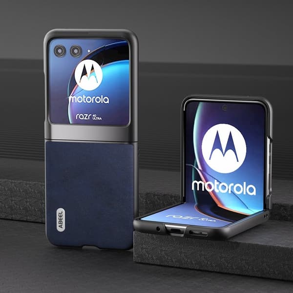 ABEEL Mobilskal till Motorola Razr 40 Ultra 5G PU Läder Blå