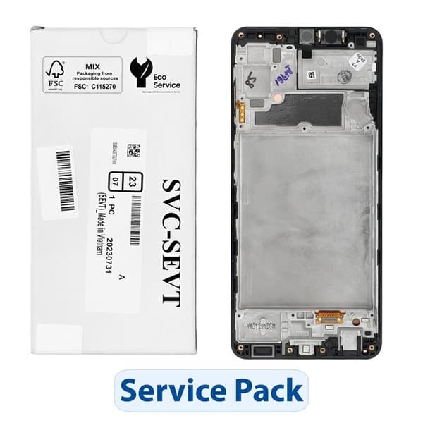 Galaxy A22 4G-skærm med LCD-skærm A225F Servicepakke Black
