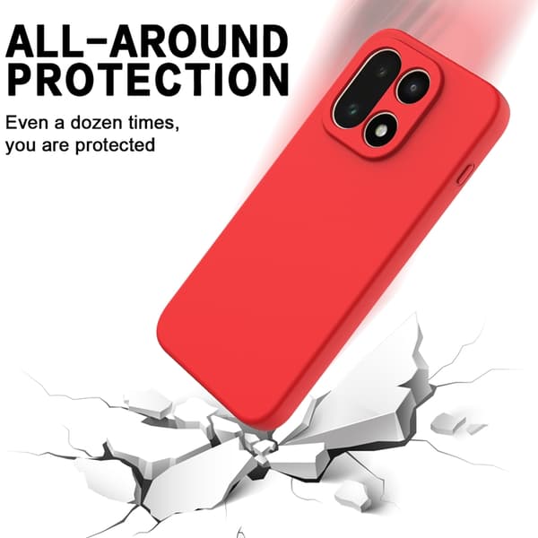Mobilskal till OnePlus 15 5G Silikon Liquid med Handrem Röd