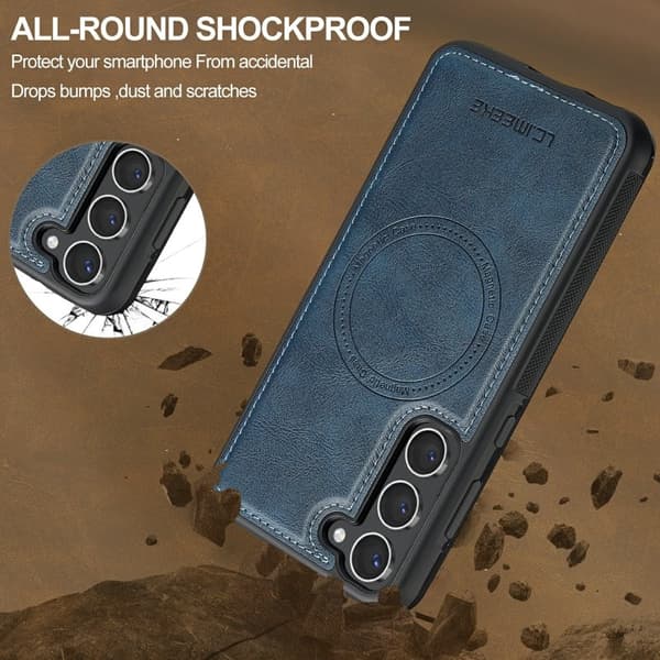 LC.IMEEKE Samsung Galaxy S23 Plånboksfodral Konstläder - Blå