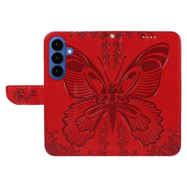 Samsung Galaxy S26 Plus Skal PU Läder Folio Flip - Röd