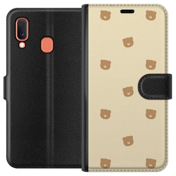 Plånboksfodral till Samsung Galaxy A20e med Björnmönster