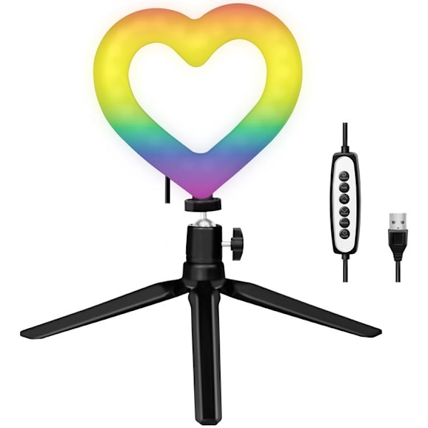 LOGILINK Ring light Hjärtform RGB med bordsstativ