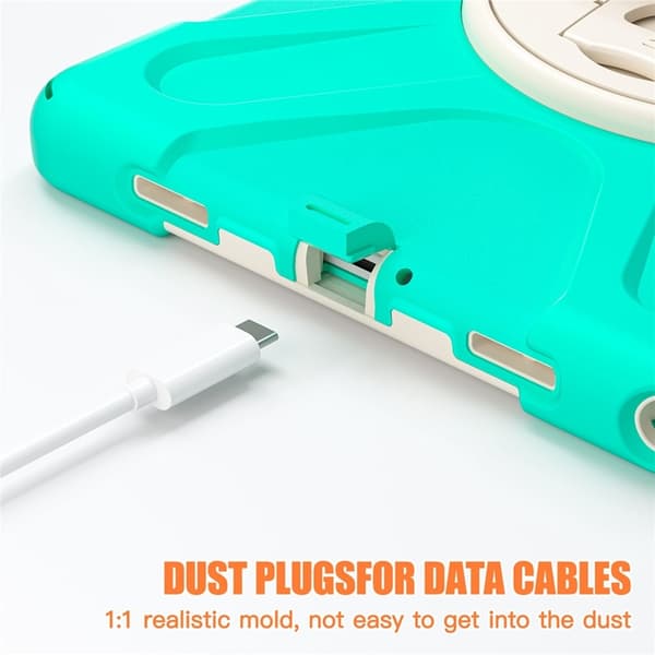 Mobilskal till Galaxy Tab A9 Plus Silikon Rotary Kickstand Grön