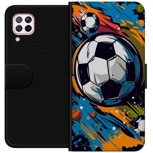 Plånboksfodral till Huawei P40 lite med Fotbollar