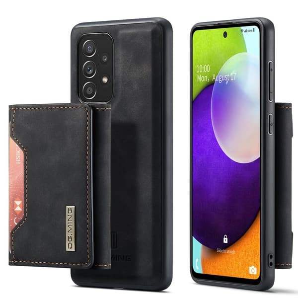 DG.MING Konstläder Plånboksfodral för Samsung Galaxy A52 4G/5G - Svart