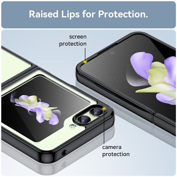 Galaxy Z Flip 5 Mobilskal Shockproof TPU Acrylic - Svart Svart