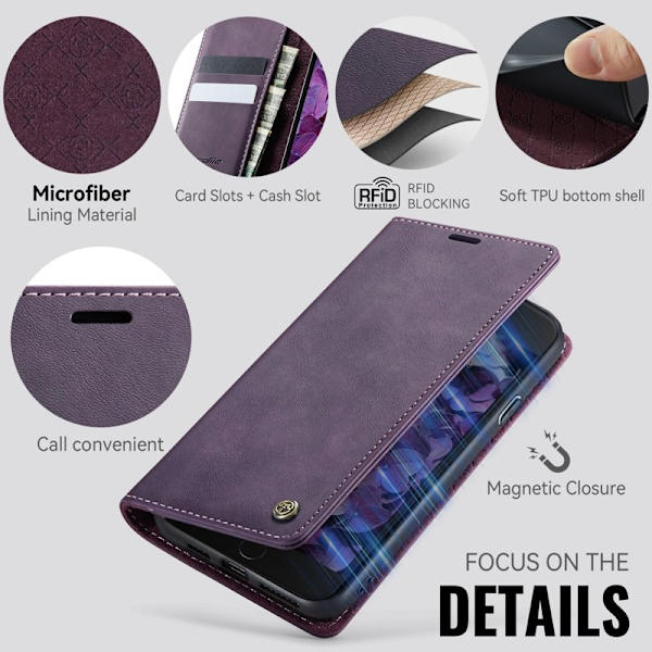 CASEME 033 Mobilskal för iPhone 7 Plus/8 Plus/6 Plus Lila