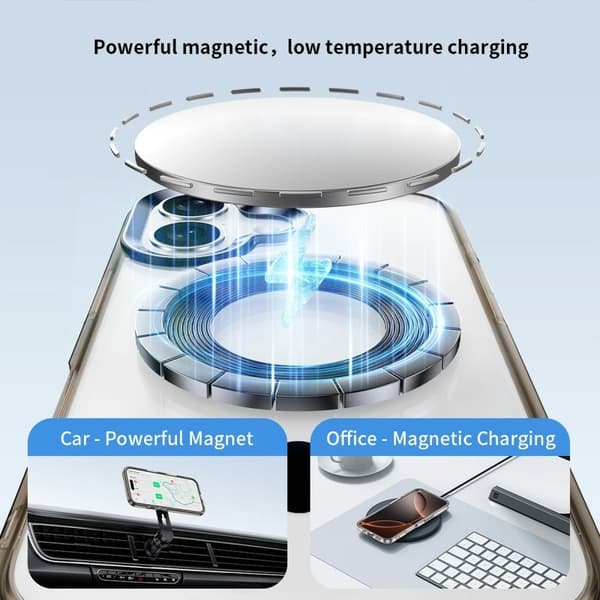 XUNDD Mobilskal till iPhone 16 MagSafe TPU+Acrylic Skydd - Svart