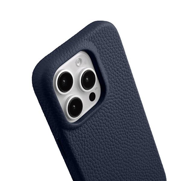 MELKCO Mobilskal till iPhone 16 Pro Max Magnetiskt Äkta Läder PC - Blå