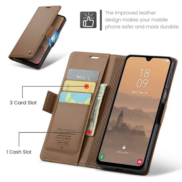CASEME Plånboksfodral Konstläder för Samsung Galaxy A26 5G - Brun