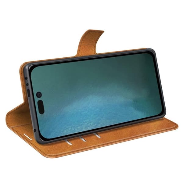 Flip Folio iPhone 14 Pro lompakkokotelo - Keltainen Gul