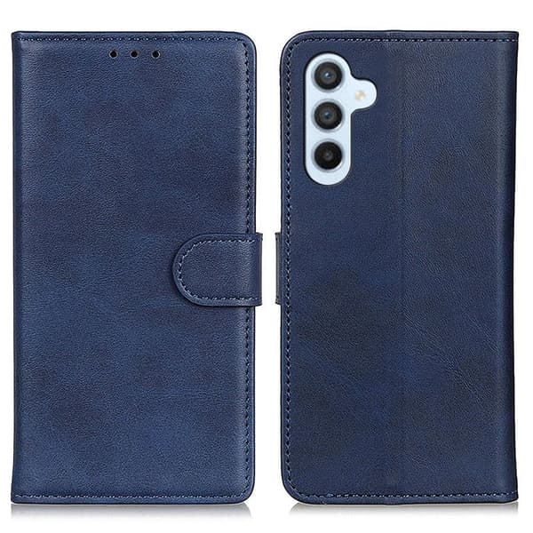 Samsung Galaxy S26 Fodral Äkta Läder Ställfunktion - Blå