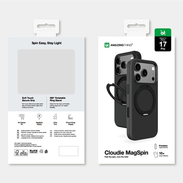 AmazingThing Telefontaske til iPhone 17 Pro MagSafe Cloudie - Sort Svart