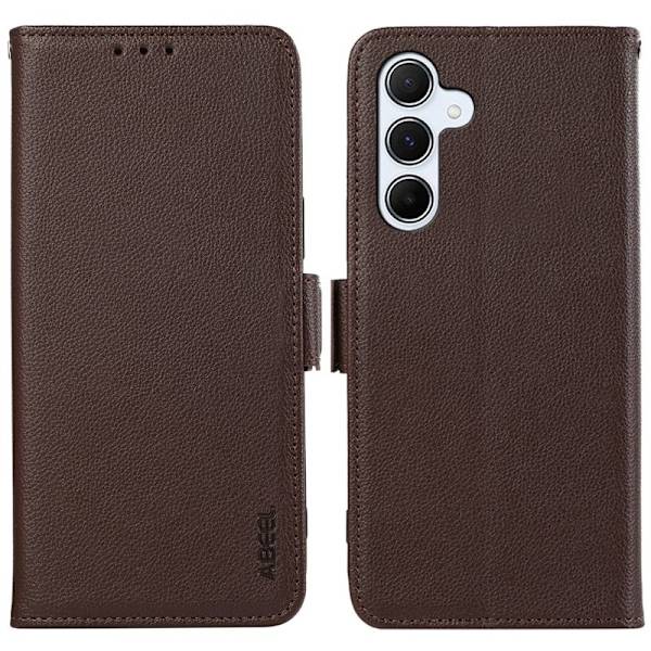 ABEEL Samsung Galaxy S23 FE Plånboksfodral Konstläder RFID-Skydd Brun
