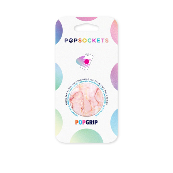 POPSOCKETS Rose Marble Aftagelig Grip med Stativfunktion Rosa